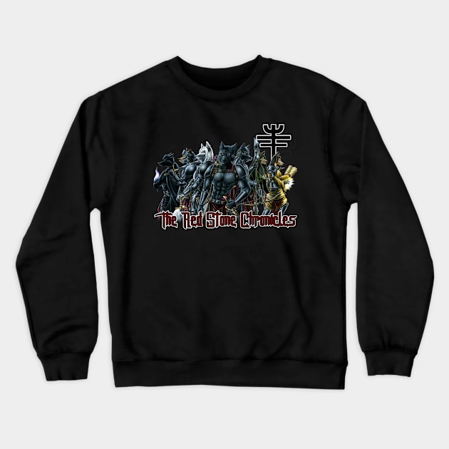 Red Stone Chronicles Design one Crewneck Sweatshirt by AshvejlouArts